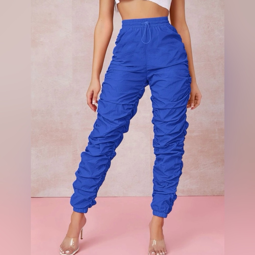 SHEIN Rutched Windbreaker Pants